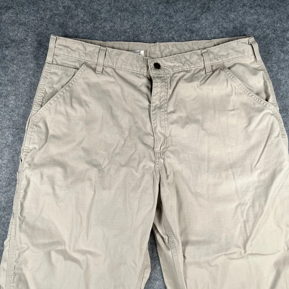 Carhartt Pants Men's 38x30 Dungaree Fit Beige Work‎ Pants Stretch